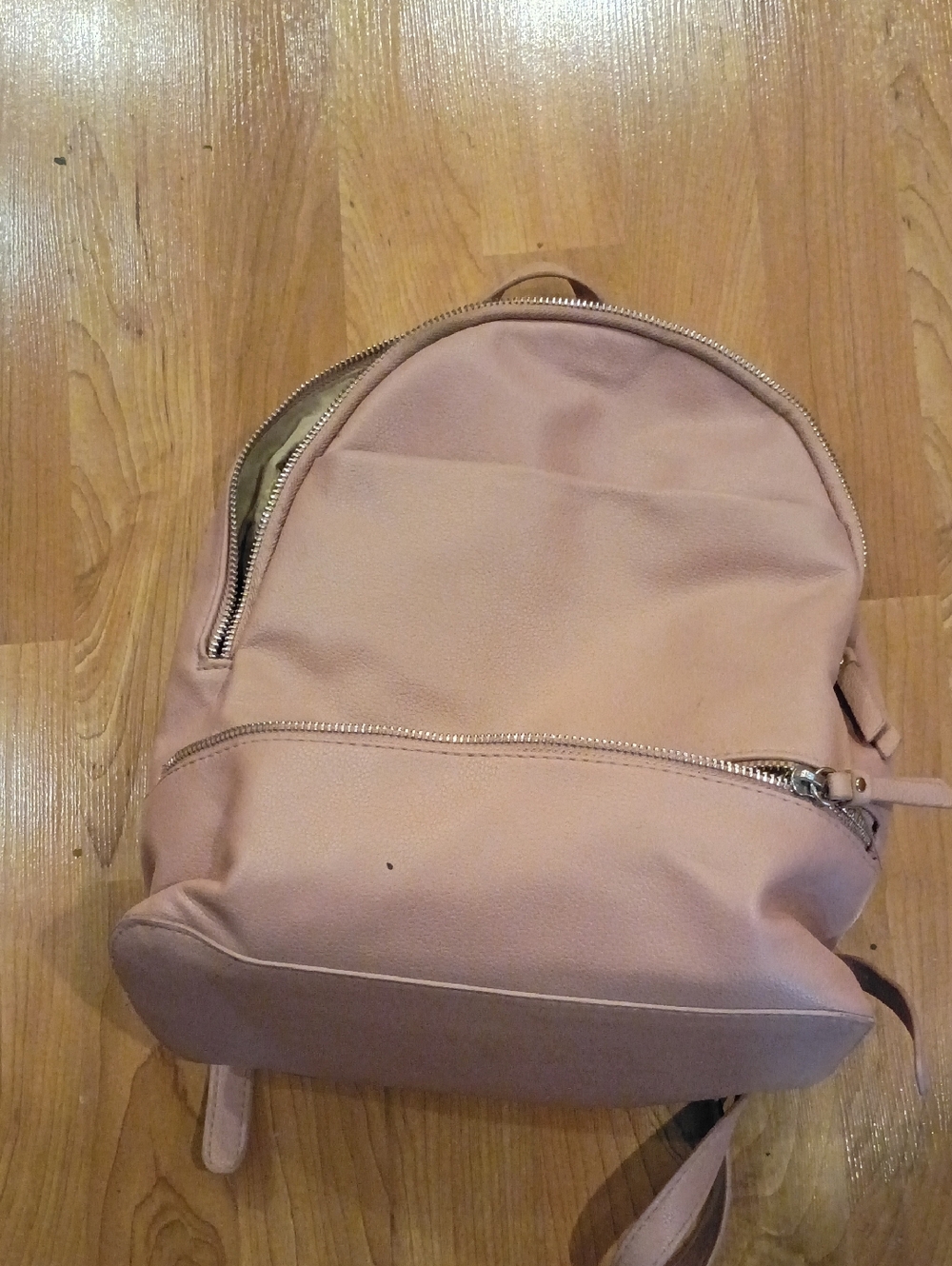 Blush Pink Faux Leather Backpack
